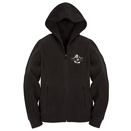 Disney Hoodie For WOMEN - Mickey Mouse Zip Fleece - Black