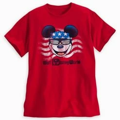Disney Shirt For Adults - Mickey Mouse Americana Tee - Red