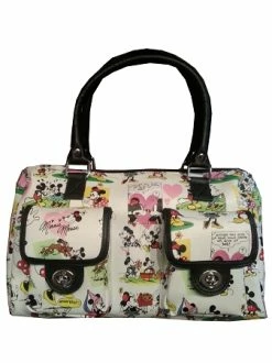 Disney Handbag - Mickey & Minnie Mouse Collage Purse - White