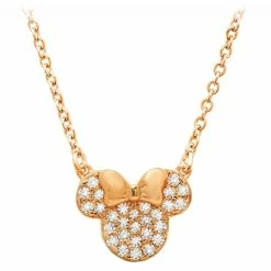 Disney CRISLU Necklace - Minnie Mouse Icon - Rose Gold