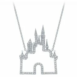 Disney CRISLU Necklace - Fantasyland Castle - Platinum