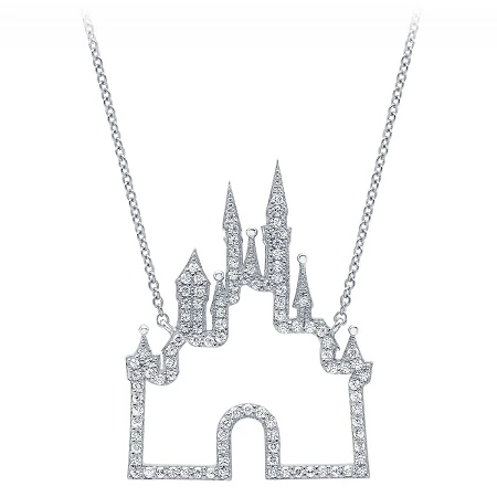 Disney CRISLU Necklace - Fantasyland Castle - Platinum