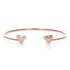Disney CRISLU Cuff Bracelet - Mickey And Minnie - Rose Gold