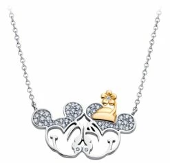 Disney Crislu Necklace - Mickey And Minnie Mouse Stationary