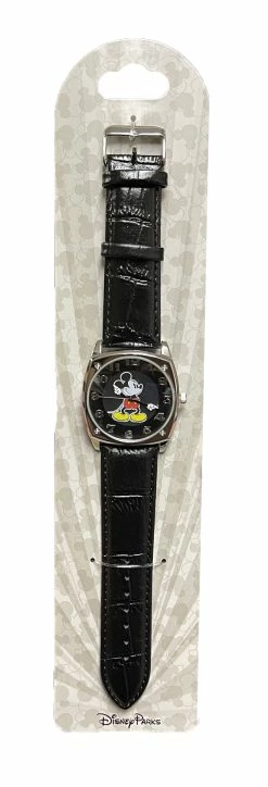 Disney Wrist Watch For Adults - Classic Mickey Mouse - Black & Silver