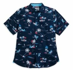 Disney Tommy Bahama Shirt For Men - Mickey Mouse Beach - Navy