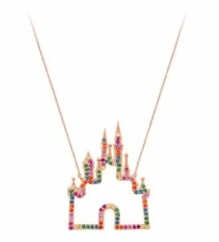 Disney Crislu Necklace - Rainbow Fantasyland Castle