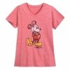 Disney Shirt For Women - Classic Mickey Mouse V-Neck - Red