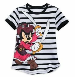 Disney T-Shirt For Girls - Minnie Mouse Pirates Of The Caribbean - Striped