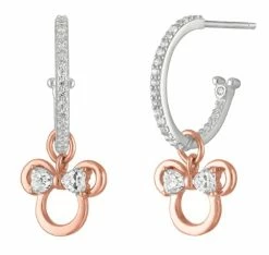 Disney Rebecca Hook Earrings - Minnie Mouse Icon Hoop - Rose Gold