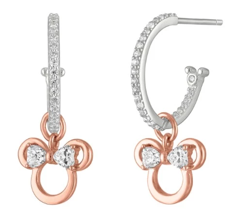 Disney Rebecca Hook Earrings - Minnie Mouse Icon Hoop - Rose Gold