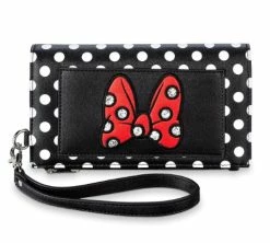 Disney Wallet - Minnie Mouse Bow - Black With White Dots