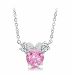 Disney Crislu Necklace For Kids - Minnie Mouse - Pink