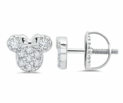 Disney Crislu Earrings For Kids - Minnie Mouse Stud - Color Choice