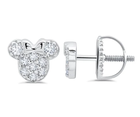 Disney Crislu Earrings For Kids - Minnie Mouse Stud - Color Choice