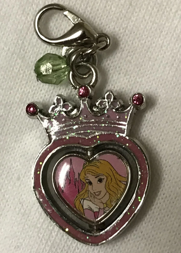 Disney Dangle Charm - Charmed In The Park - Aurora Heart With Tiara
