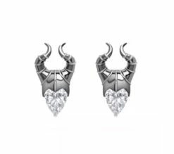 Disney Crislu Earrings - Maleficent - Cubic Zirconia