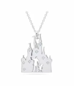 Disney Crislu Necklace - Walt Disney And Mickey Fantasyland Castle