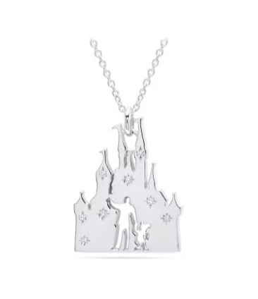 Disney Crislu Necklace - Walt Disney And Mickey Fantasyland Castle