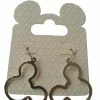 Disney Dangle Earrings - Mickey Mouse Icon Outline - Gold
