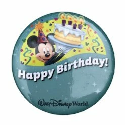 Disney Souvenir Button - Happy Birthday - Mickey Mouse