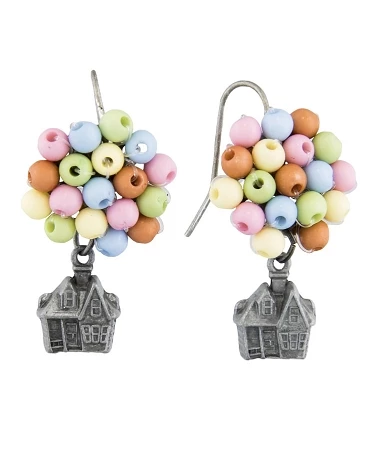 Disney Dangle Earrings - Pixar UP - House And Balloons