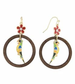 Disney Dangle Earrings - Tiki Bird Bamboo - Enchanted Tiki Room