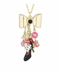 Disney Necklace - Dots And Dashes - Minnie Mouse Charms - Gold