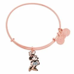 Disney Alex And Ani Bracelet - Minnie Mouse Figural Bangle - Rose Gold
