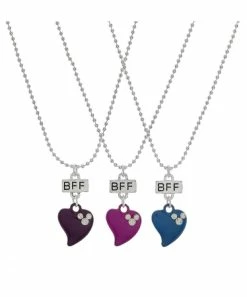 Disney Necklace Set - Mickey BFF Hearts - Set Of 3