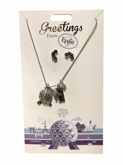 Disney Necklace And Earrings Set - Greetings - Epcot