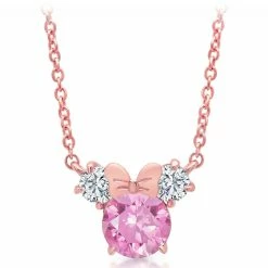 Disney Crislu Necklace - Minnie Mouse Icon - Pink