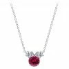 Disney Crislu Necklace - Minnie Mouse Birthstone - Platinum