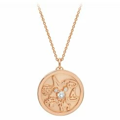 Disney Crislu Necklace - Walt Disney World Medallion - Rose Gold