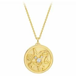 Disney Crislu Necklace - Walt Disney World Medallion - Gold