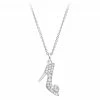 Disney Crislu Necklace - Cinderella Pavé Slipper - Platinum