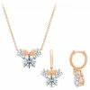 Disney Crislu Necklace And Earrings Set - Minnie Mouse Faceted