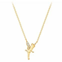 Disney Crislu Necklace -Tinker Bell - Gold