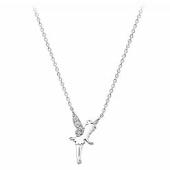 Disney Crislu Necklace -Tinker Bell - Platinum