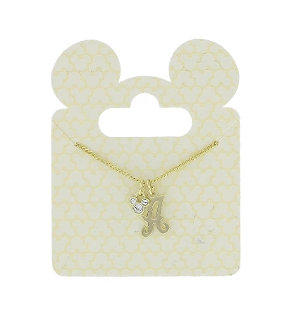 Disney Necklace - Initial - Crystal Mickey Mouse - Gold