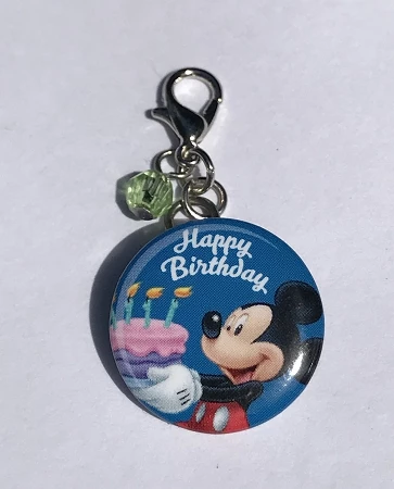 Disney Dangle Charm - Charmed In The Park - Happy Birthday Button