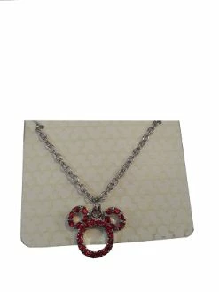 Disney Necklace - Christmas - Mickey Mouse Icon - Jeweled Red