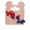 Disney Earrings Set - Mickey Mouse Icons - Red, Purple, Blue