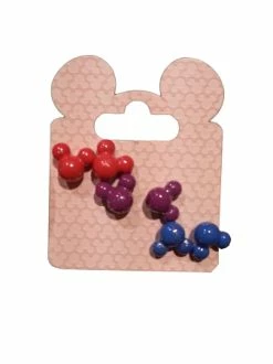 Disney Earrings Set - Mickey Mouse Icons - Red, Purple, Blue