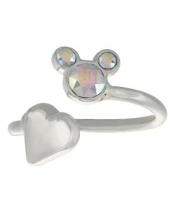 Disney Ring - Mickey Icon And Heart - Clear - Adjustable