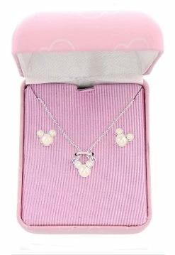 Disney Necklace And Earrings Set - Pearl Mickey Mouse Icons