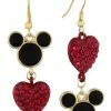 Disney Drop Earrings - Mickey And Heart