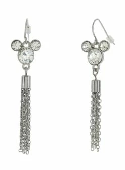 Disney Drop Earrings - Mickey Tassel Drop - Crystal