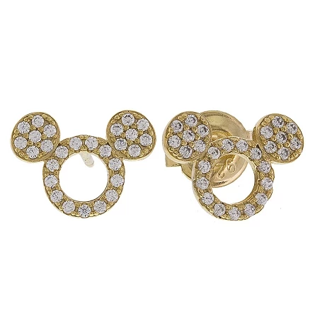 Disney Crislu Earrings - Mickey O Icon - Gold