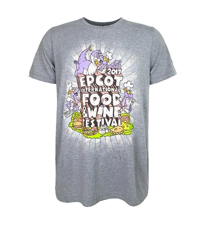 Disney Shirt For Adults - 2017 Epcot Food & Wine - Passholder - Gray